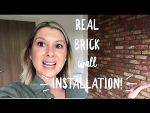Real Brick Wall Cladding Installation On Interior Wall