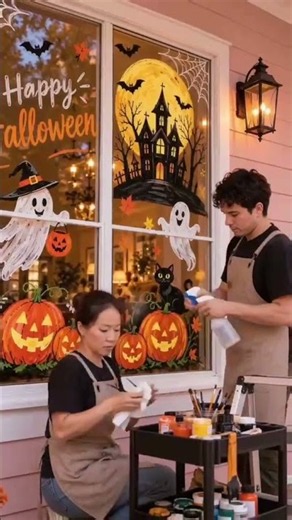 Watch this ordinary porch transform into a cozy Halloween wonderland! 🎃👻