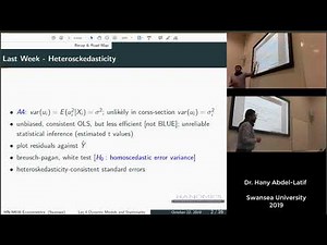 Econometrics Lecture 4: Dynamic Models and Stationarity