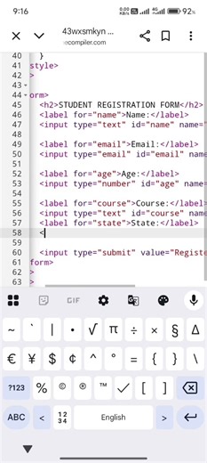 Student registration Form#development #webdevelopment #frontend #html #css