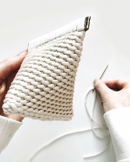 Yarnspirations on Instagram: "Practical and pretty! One of our all-time fave projects by DeBrosse is this cute and clever little pouch. And it would look stunning in some of our new shades of Bernat Maker! Pattern: Piramid Pouch by @debrosse_nyc Yarn: Bernat Maker #CrochetAllDay #BernatMaker #CrochetersOfIG #CreateMakeShare #CrochetLove #CrochetersOfIG #Crochetspo #Crocheting #Handmade #Yarnspo"