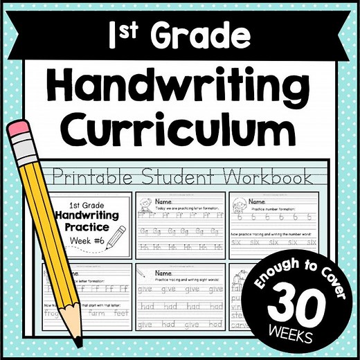 1st Grade Handwriting Curriculum | Complete Full-year Printable Handwriting Packets | First Grade Handwriting Program - Etsy