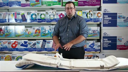 Watch Poolmaster Swimming Pool Adjustable Floating Chaise Lounge, Royal Hawaiian, Blue on Amazon Live