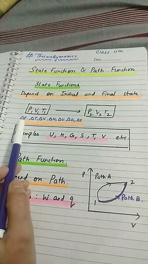 state function and path functions # thermodyanamics#shorts#ytshortvideo#chemistry
