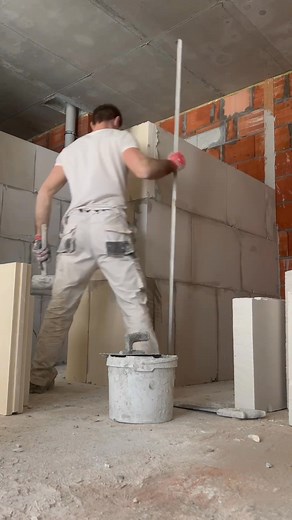 Building Gypsum Wall #construction #builder #gypsumblocks #wallconstruction #renovation #masonry #buildingprocess #craftsmanship #interiorwork #architecture #engineering #constructionlife #professionalbuilder #handwork #detailsmatter #sitework #gypsumwall #constructionvideo #masteratwork #qualitywork | StoneStory