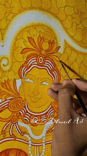 Kerala Mural Painting Red Colour Blending #kerala #muralpainting #redcolour #shortvideo #shamilart