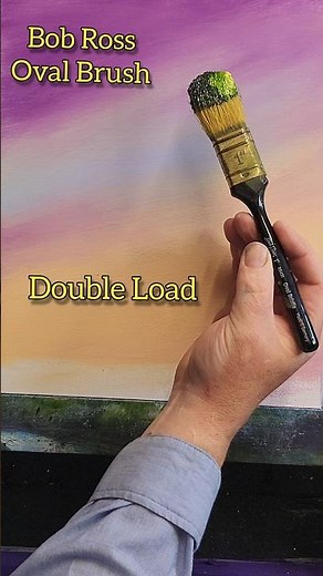 Bob Ross Oval Brush Super Easy Happy Evergreen Tree 🌲 #bobross #shortsart