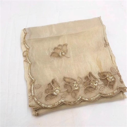 Aavarnam Dupatta: Breathtaking Applique Cutwork georgette #trending #designerfabric