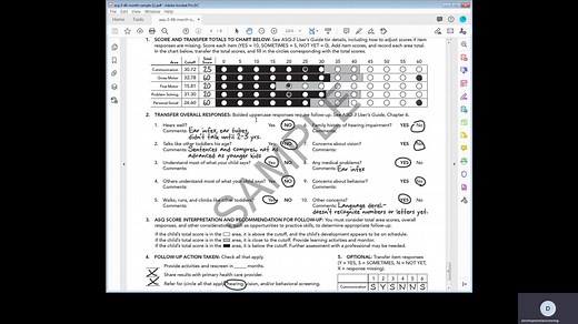 Interpreting ASQ-3 Scores