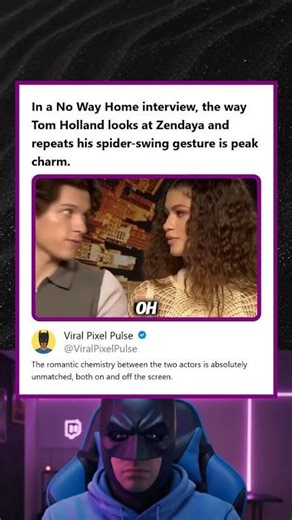 No Way Home Interview Tom Holland Looks at Zendaya and Repeats Spider-Swing Gesture