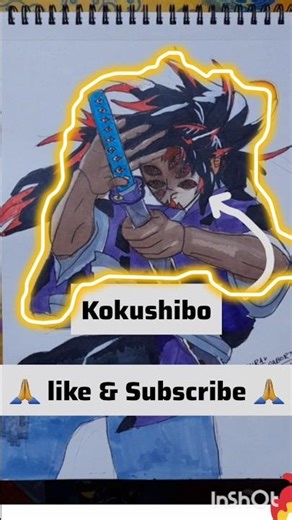 Kokushibo Upper Moon One drawing #shorts #art #drawing