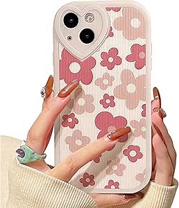 Lovmooful Compatible for iPhone 13 Case Cute Flower Floral with Love Lens Bumper Protector for Girls Women Soft TPU Shockproof Protective Girly for iPhone 13-Pink Flower