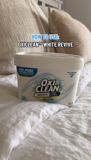 Need to brighten your whites? Here’s how with OxiClean White Revive. 🤍 #oxiclean #cleaninghacks #cleantok #cleaning #laundryhacks #laundrytok #laundry