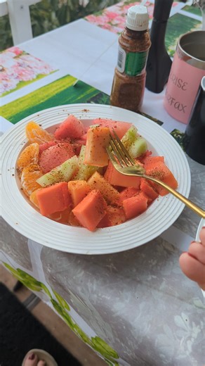 Put this on your fruit salad and be sure to add cucumber! Omgosh it's a game changer. | Cerise Fairfax