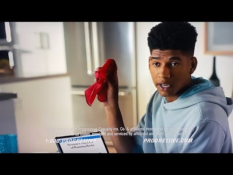 Funny Progressive Commercial Dad screams and catches spider kid throws challenge flag