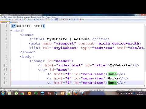 website design using html css and javascript in notepad++