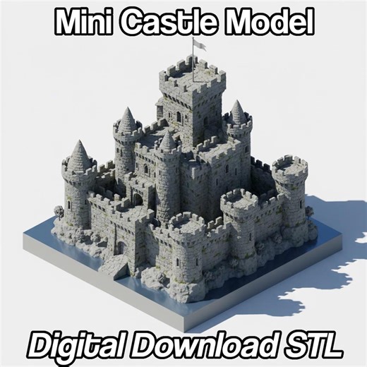 Mini Castle Model | 3D Print File | Digital Download