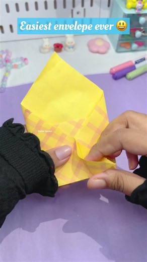 Easiest envelope ever 😺 #asmr #papercraft #craft #envelope #shorts