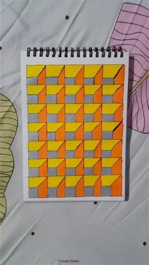 cube pattern drawing😍#art #drawing #easy #shorts