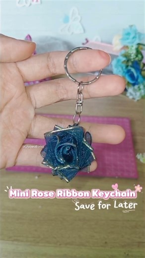 Day 1 — DIY Ribbon Keychain🌸 #diy #tutorial #keychain #handmade #craft #ribbon #charms #bow #gift