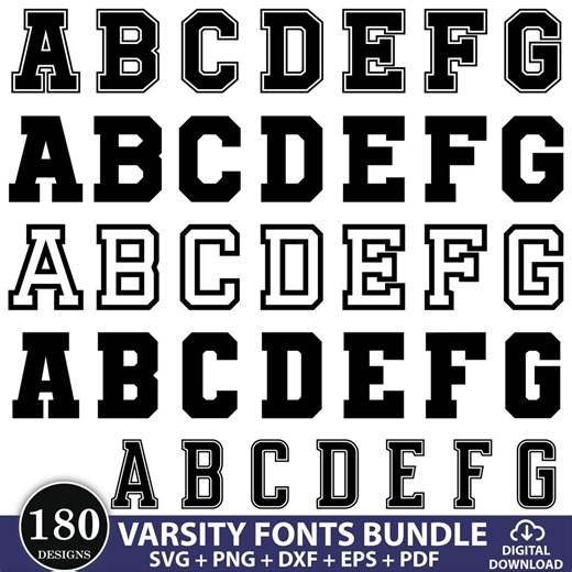 Varsity Font Svg, Jersey Font Svg, Sports Svg Alphabet, Varsity Letters Svg, Sports Font, College Font, Varsity Alphabet Svg, Silhouette - Etsy