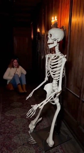 The Skeleton That Jumped Back to Life! 😱😂#SkeletonPrank #Halloween2025 #ScaryButFunny #HauntedLaughs