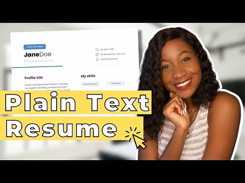 PLAIN TEXT RESUME - Copy and Paste Resume into Job Applications!