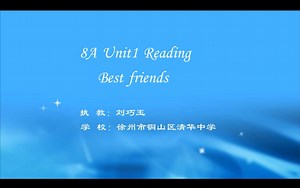 江苏省初中英语优质课阅读课Unit 1 Friends Reading1【徐州】