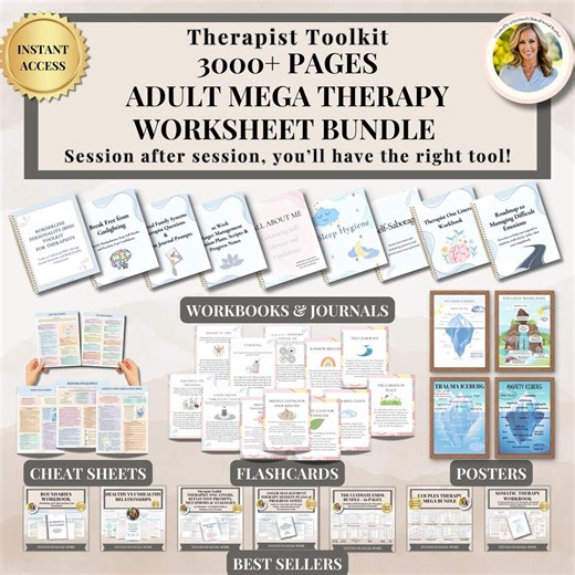 Mega Shop Bundle Therapy Worksheets Mental Health Therapy Worksheets for Therapist, Depression Anxiety, Trauma, CBT, DBT PTSD Family Couples - Etsy