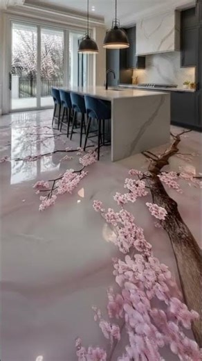 Wow! Absolutely stunning cherry blossom epoxy flooring! 😱👏 #epoxy #interiordesign #homedesign