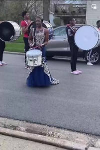 Now THIS is how you go to your High School Prom!! There's NO better way 🥁🥁💜🤍💜💨🔥🔥. This young lady can play!!! | Atlanta Drumacademy