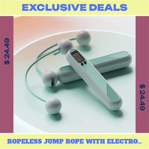 Ready to jump into a fitter you? 🏋️‍♀️💪 The Ropeless Jump Rope with Electronic Counter is your perfect workout partner! 🎉 Experience the thrill of cardio without the tangles — get your heart racing in comfort at home! 🙌 With precision counting and a sleek design, it seamlessly fits into your daily routine and elevates your fitness journey. At just $24.49, it’s time to invest in yourself! 🌟 Act fast! Limited stock available — transform your workouts today! ⏳🔥 #JumpRope #HomeWorkout #CardioF