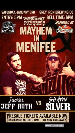 Two of WCWC's top stars enter the new season after a TUMULTUOUS 2025. Jeff Roth and Shawn Silver come into this match looking to change course after both men suffered losses to their respective rivals at September's WrestleWar, with Roth being defeated by Angel Purehart in the first-ever in the U.S. Mountevan's Rules match and Silver succumbing to Tariq Tarvos in a BRUTAL two out of three falls match. A win in this one would be just the thing that either of these men would need to reverse their 