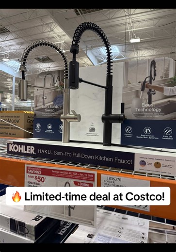 💲 $149.99 (SAVE $50 at Costco) This faucet instantly upgrades your kitchen 😍 The Kohler Haku has a professional look, powerful spray, and a sleek modern design. ✔ Pull-down spray ✔ Easy to clean ✔ High-end look without the luxury price #CostcoFinds #KitchenUpgrade #Kohler #HomeImprovement #CostcoDeals
