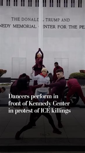 Dancers perform in front of Kennedy Center in protest of ICE killings