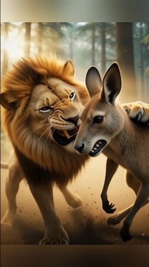 KANGAROO vs LION - Wild Forest Fight Caught on Camera!