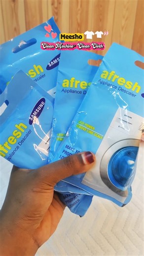 Sheshoutme on Instagram: "🌀 Washing Machine Descale Powder | Deep Drum Cleaner (Pack of 5) ✨ Follow sheshoutme Comment for link 🖇️ Your clothes won’t come clean if your washing machine isn’t clean inside. This Descale & Drum Cleaning Powder removes hidden dirt, limescale, and odor—keeping your machine fresh and efficient. 💖 What You Get: 🧼 Pack of 5 cleaning powder sachets 🧼 100g each for powerful cleaning 🧼 Suitable for front load & top load machines 🧼 Easy-to-use, no scrubbing needed 🧼