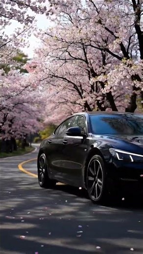 Slow Turn Through Cherry Blossom Tunnel #CinematicDrive #NatureBeauty