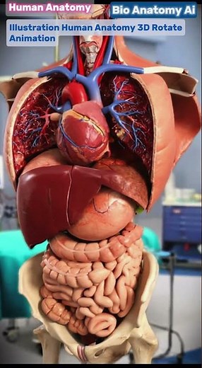 Human Anatomy 3D 😱Rotation Heart, Lungs🫁& Digestive System! | Body Organ #Shorts #BioAnatomyAI🔬