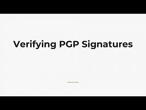Verifying PGP Signatures