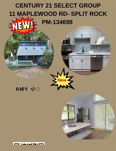 M-134698 NEW LISTING IN SPLIT ROCK, 11 Maplewood Road, Lake Harmony, PA STEPS TO THE LAKE! Enjoy lake views and a fresh, modern vibe in this newly updated home—so close to the water! Amy Moyer 570-656-9838 | Century 21 Select Group Lake Harmony | Facebook