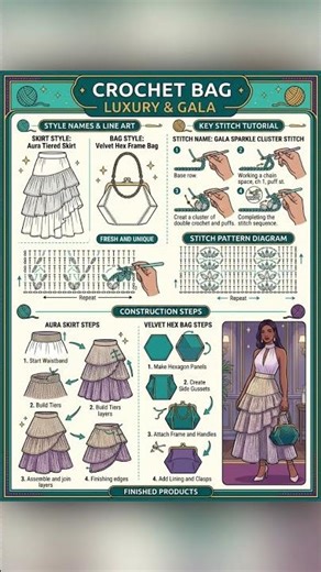 Crochet Bag and Skirt Idea 34 | Tutorial Trendy Handmade Purse for Beginners