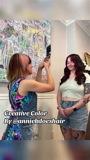 Showing off some work by our creative color specialist @Annie 🌈 #haircolor #haircolorideas #vividhair #fyp #fypシ