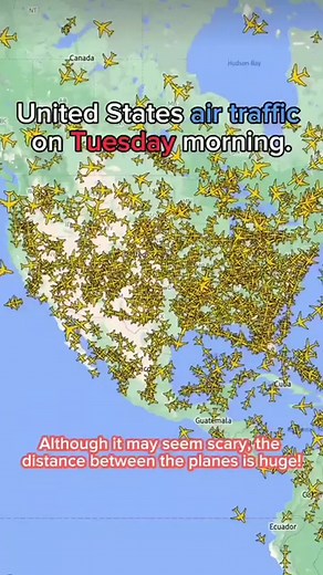 United States air traffic on Tuesday morning 🇺🇸✈️ | Flight and routes Every day