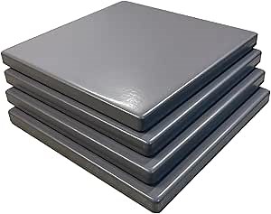 Old Stone 4-Piece Glazed Cordierite Pizza Stone Set, Four 7.5 inch Stones Form 15 x15 inch Baking Surface, Durable, Heat-Resistant for Oven & Grill