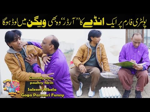 Comedy on a poultry farm Saleem Albela and Goga Pasroori Funny Video Albela Tv