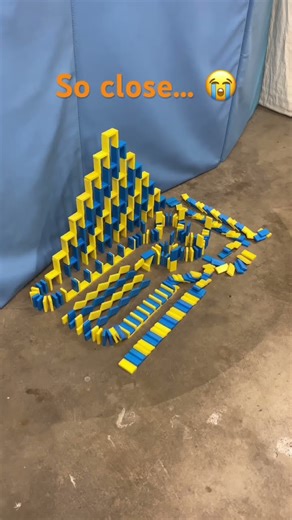 Domino Tower FAIL at the Last Second! #shorts