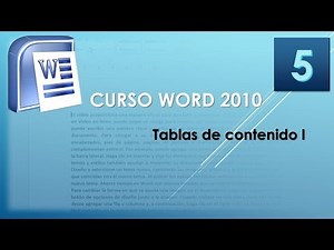 Curso Word 2010 AV Tablas contenido I Vídeo 5