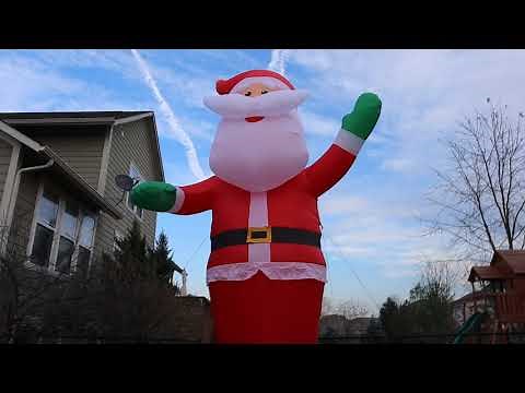 Gemmy 20 Foot Santa Claus Inflatable Review, Unboxing, Inflation, Day & Night pics