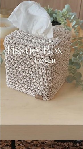 Aesthetic Crocheted Tissue Box Cover (Crochet Pattern, Yarn supply, Finished Product)